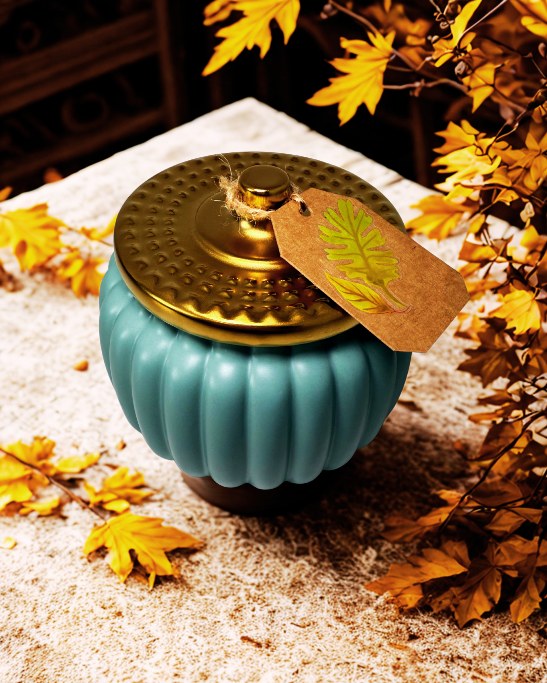 Golden Pumpkin Candle